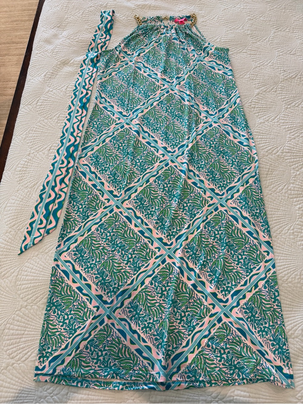 Lilly Pulitzer Bingham Halter Dress L